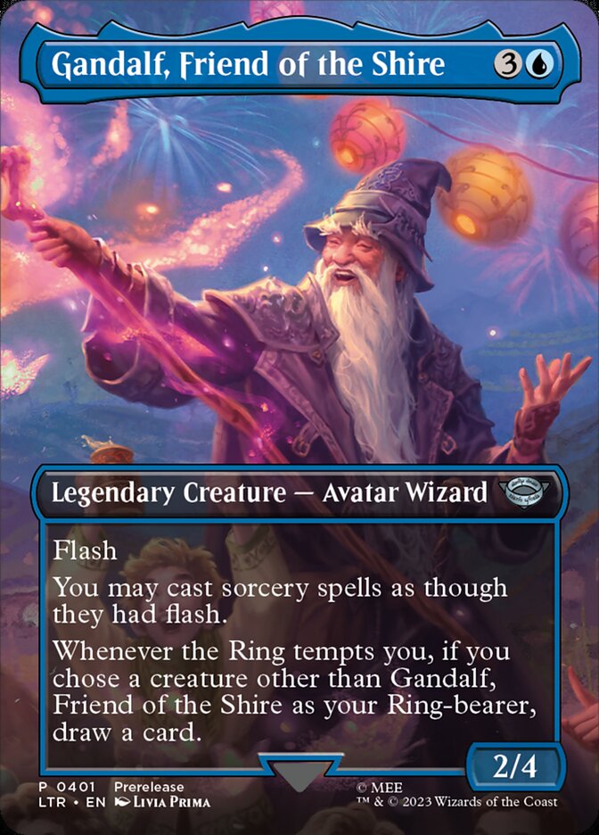 Gandalf, Friend of the Shire 401 (Universes Beyond: The Lord of the Rings: Tales of Middle-earth)  - Borderless Foil | Good Games Adelaide SA