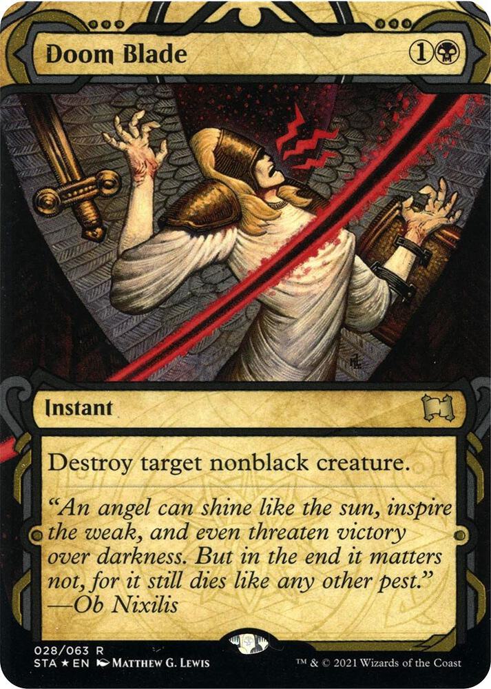 Doom Blade Foil Etched 28 (Strixhaven: Mystical Archives)  - Foil | Good Games Adelaide SA