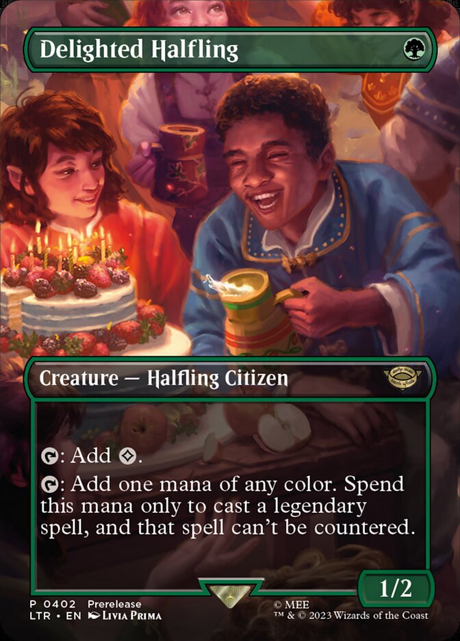 Delighted Halfling 402 (Universes Beyond: The Lord of the Rings: Tales of Middle-earth)  - Borderless | Good Games Adelaide SA