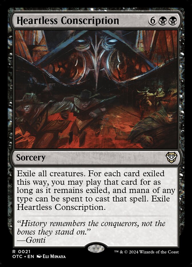 Heartless Conscription 21 (Commander: Outlaws of Thunder Junction)  | Good Games Adelaide SA