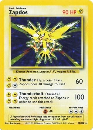 Zapdos 016/102 (Base Set)  - Holofoil | Good Games Adelaide SA