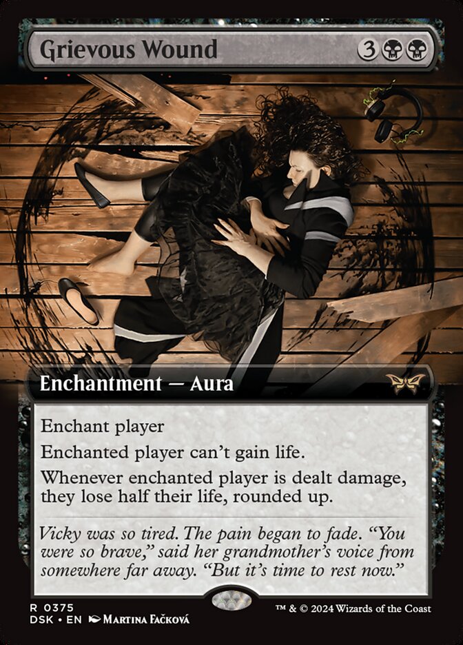Grievous Wound 375 (Duskmourn: House of Horror)  - Extended Art | Good Games Adelaide SA