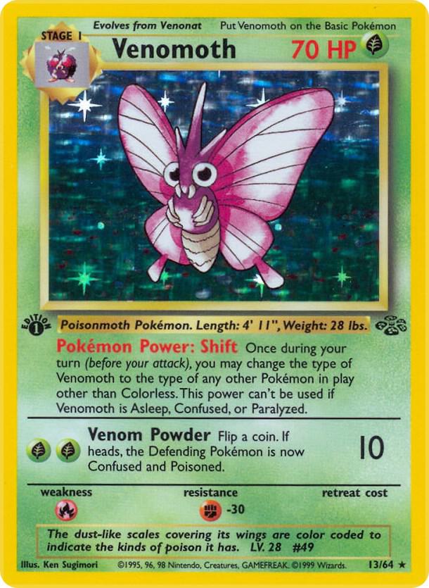 Venomoth  13/64 (Jungle)  - 1st Edition Holofoil | Good Games Adelaide SA
