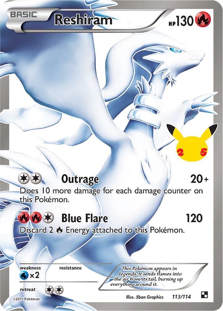 Reshiram 113/114 (Celebrations: Classic Collection)  - Holofoil | Good Games Adelaide SA