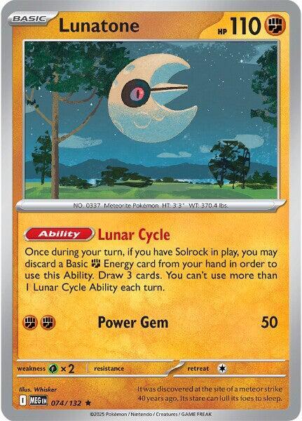 Lunatone 074/132 (ME01: Mega Evolution)  - Holofoil | Good Games Adelaide SA