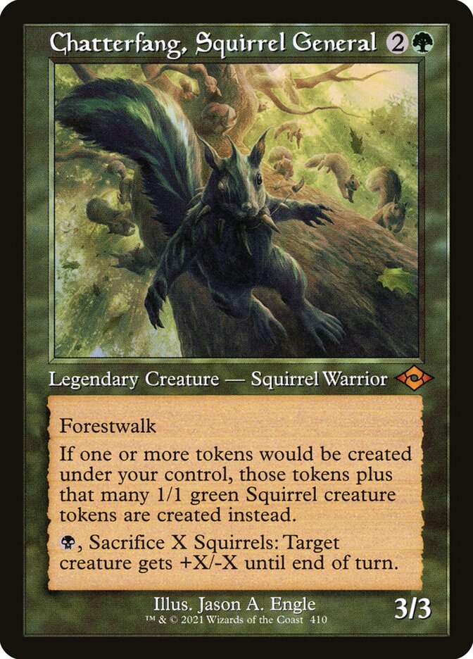 Chatterfang Squirrel General Retro Frame 410 (Modern Horizons 2)  - Foil | Good Games Adelaide SA