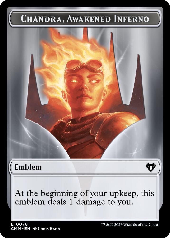 Emblem Chandra Awakened Inferno Wizard Double Sided Token 78 // 71 (Commander Masters)  | Good Games Adelaide SA