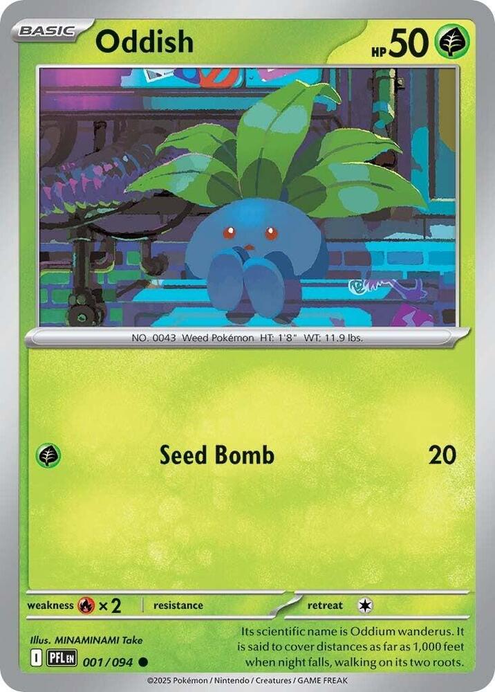 Oddish 001/094 (ME02: Phantasmal Flames)  - Reverse Holofoil | Good Games Adelaide SA