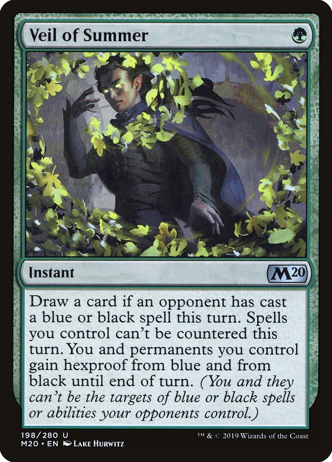 Veil of Summer 198 (Core Set 2020)  - Foil | Good Games Adelaide SA