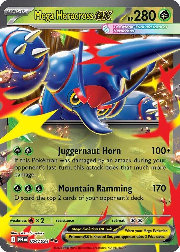 Mega Heracross ex 004/094 (ME02: Phantasmal Flames)  - Holofoil | Good Games Adelaide SA