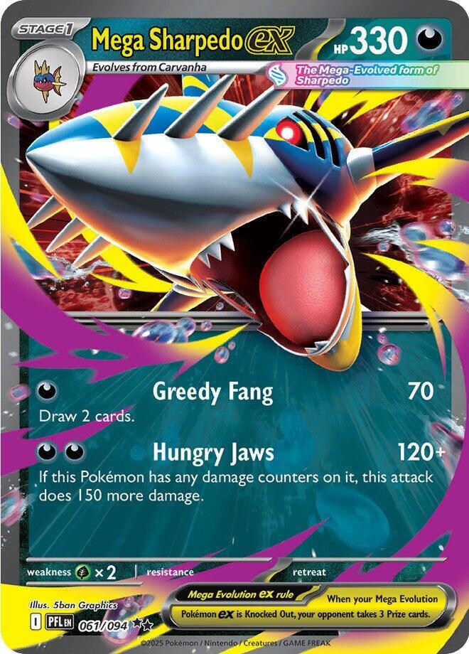 Mega Sharpedo ex 061/094 (ME02: Phantasmal Flames)  - Holofoil | Good Games Adelaide SA