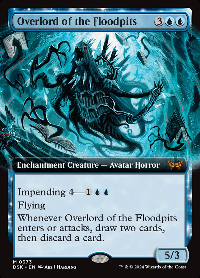 Overlord of the Floodpits 373 (Duskmourn: House of Horror)  - Extended Art Foil | Good Games Adelaide SA