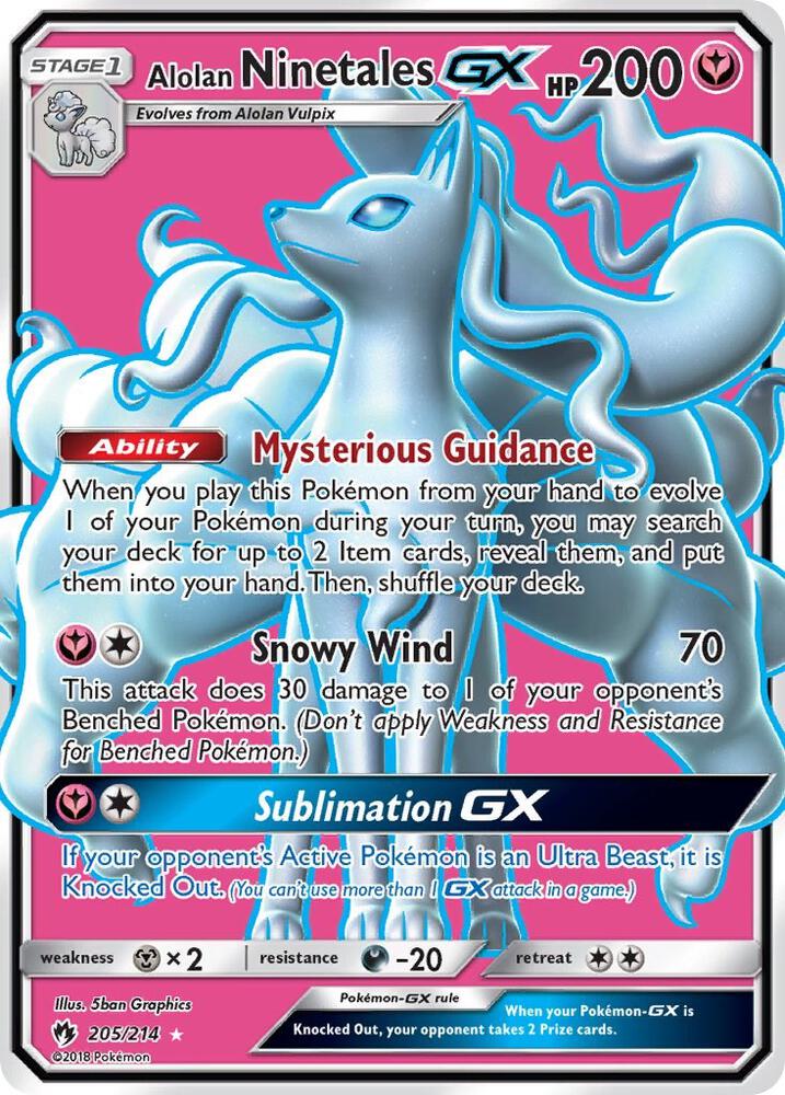 Alolan Ninetales GX Full Art 205/214 (SM - Lost Thunder)  - Holofoil | Good Games Adelaide SA