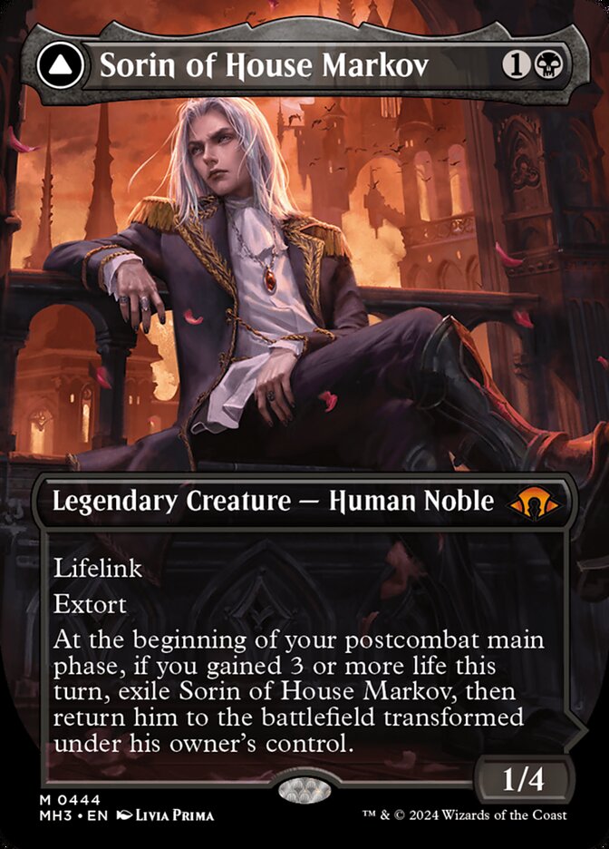 Sorin of House Markov // Sorin, Ravenous Neonate 444/319 (Modern Horizons 3)  - Borderless Foil | Good Games Adelaide SA