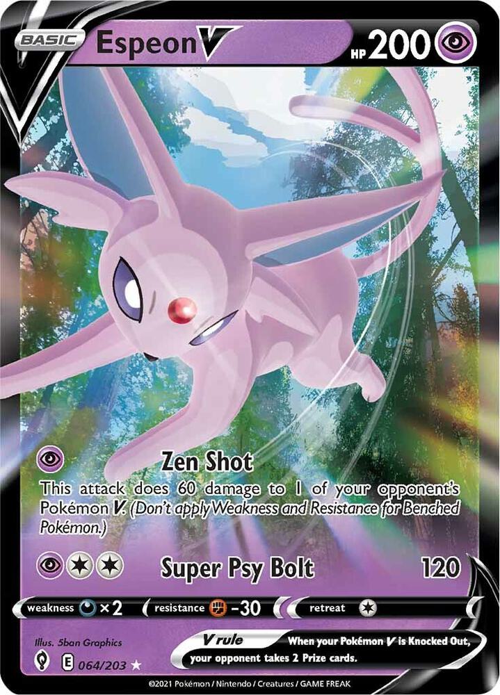Espeon V 064/203 (SWSH07: Evolving Skies)  - Holofoil | Good Games Adelaide SA