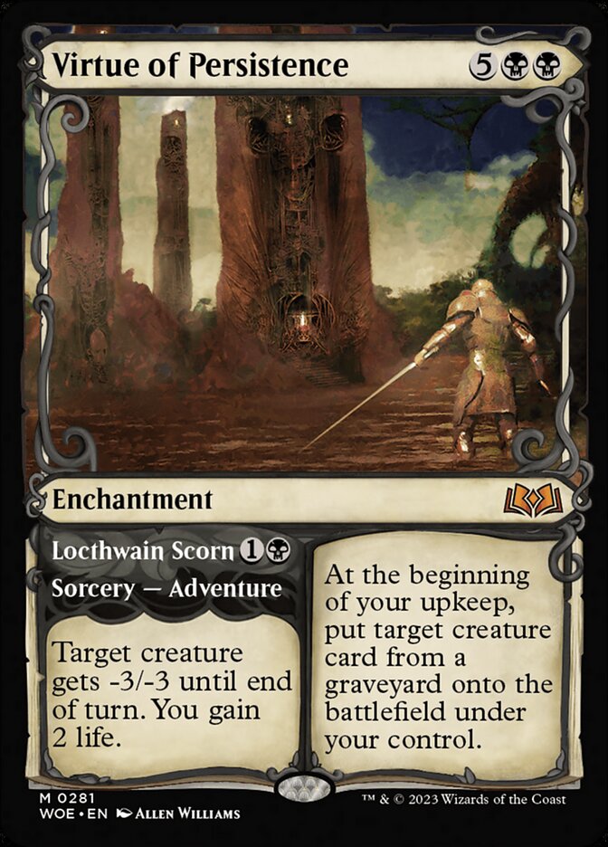 Virtue of Persistence // Locthwain Scorn 281 (Wilds of Eldraine)  - Foil | Good Games Adelaide SA