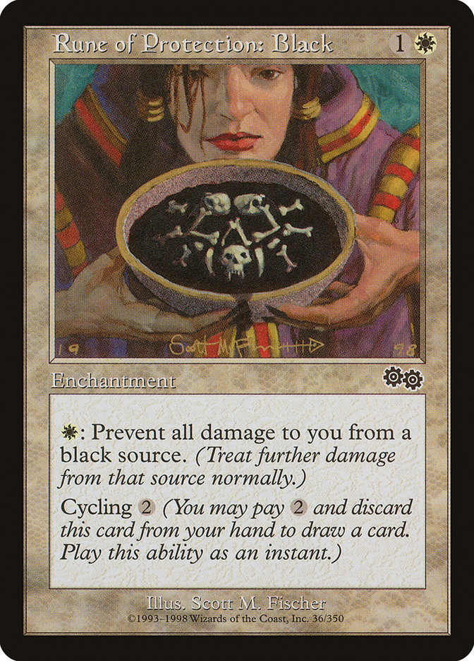 Rune of Protection: Black 36 (Urza's Saga)  | Good Games Adelaide SA