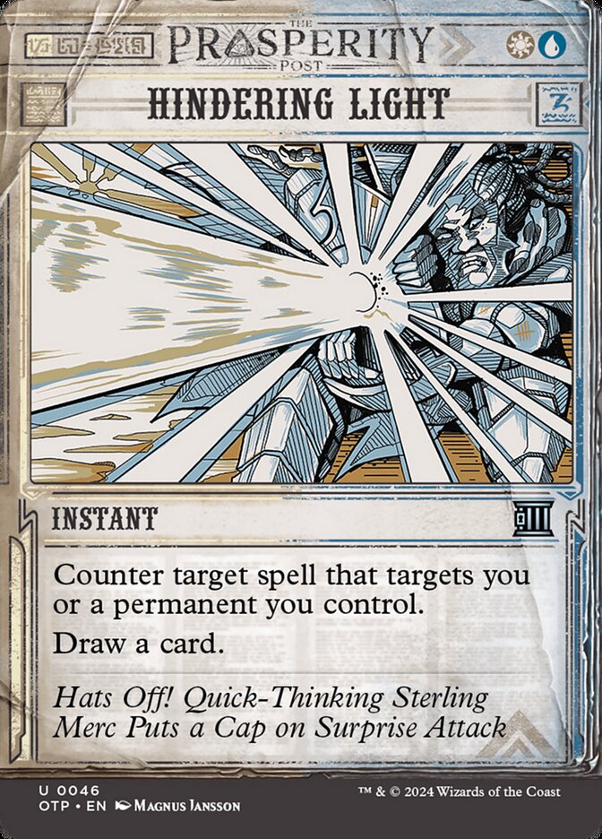 Hindering Light 46 (Outlaws of Thunder Junction: Breaking News)  - Foil | Good Games Adelaide SA