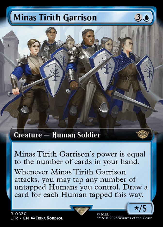 Minas Tirith Garrison 830 (Universes Beyond: The Lord of the Rings: Tales of Middle-earth)  - Extended Art | Good Games Adelaide SA