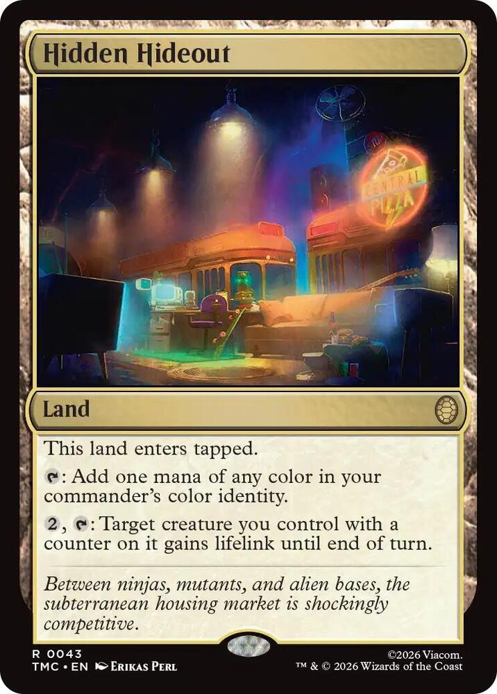 Hidden Hideout 43/0 (Commander: Teenage Mutant Ninja Turtles)  - Surge Foil | Good Games Adelaide SA