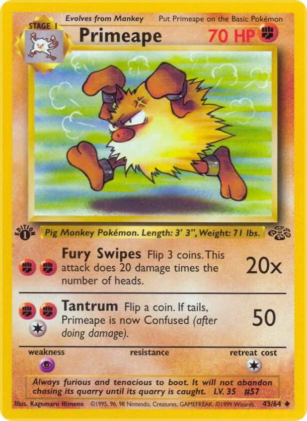 Primeape 43/64 (Jungle)  - 1st Edition | Good Games Adelaide SA