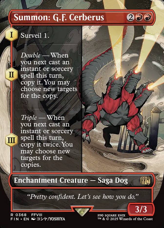 Summon GF Cerberus Borderless 368/309 (FINAL FANTASY)  - Borderless Foil | Good Games Adelaide SA