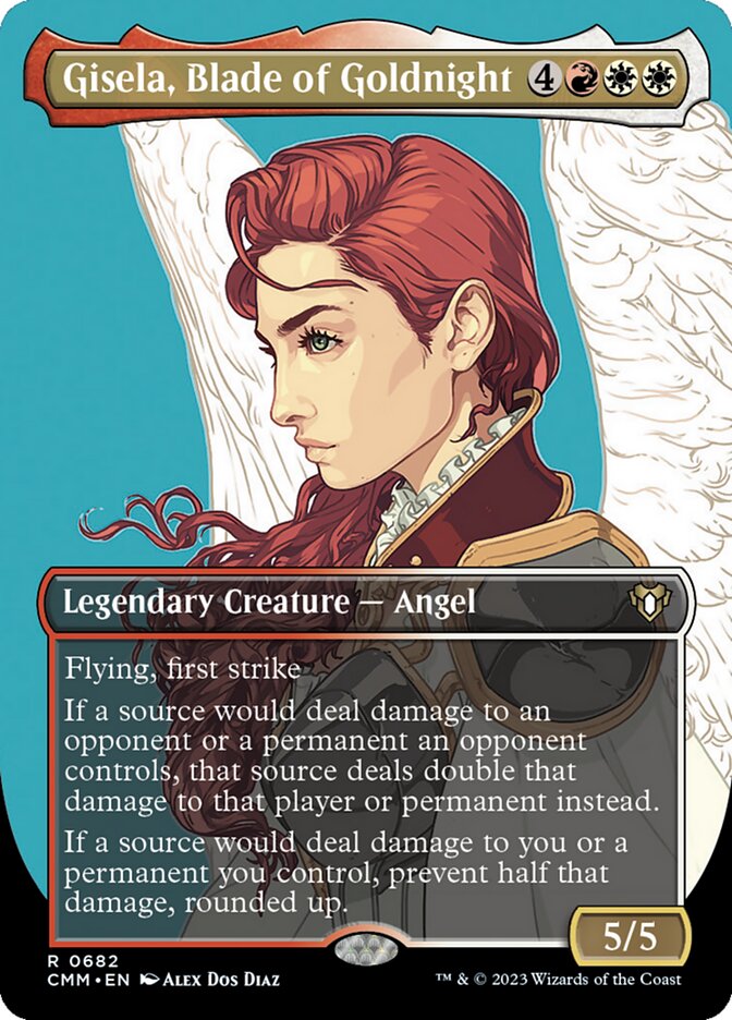 Gisela, Blade of Goldnight 682 (Commander Masters)  - Borderless Foil | Good Games Adelaide SA