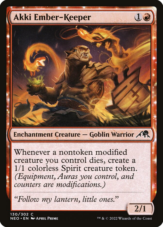 Akki Ember-Keeper 130 (Kamigawa: Neon Dynasty)  - Foil | Good Games Adelaide SA