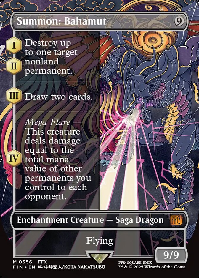 Summon Bahamut Borderless 356 (FINAL FANTASY)  - Borderless Foil | Good Games Adelaide SA