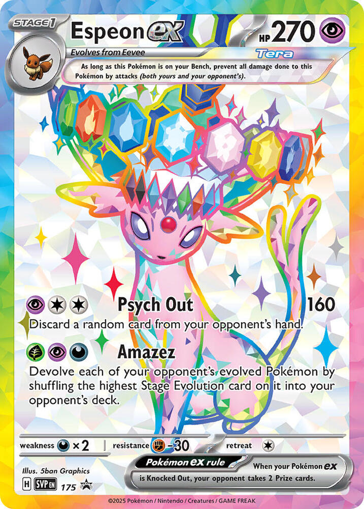 Espeon ex SVP 175 (SV: Scarlet & Violet Promo Cards)  - Holofoil | Good Games Adelaide SA