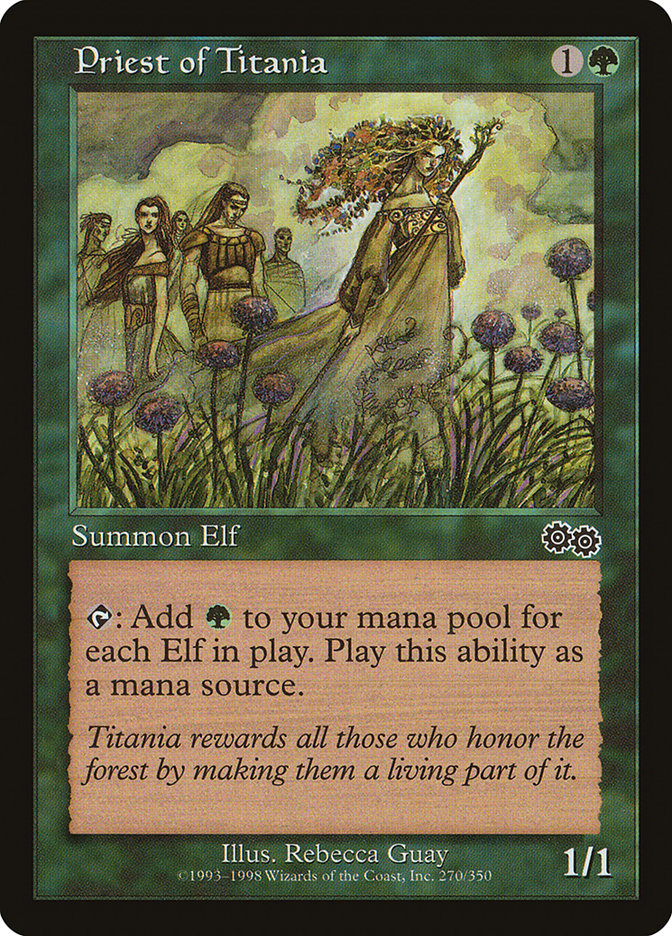 Priest of Titania 270 (Urza's Saga)  | Good Games Adelaide SA