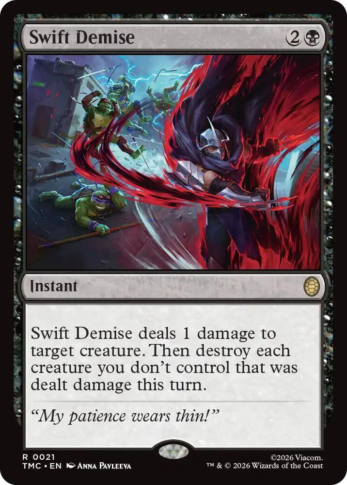 Swift Demise 21/0 (Commander: Teenage Mutant Ninja Turtles)  - Surge Foil | Good Games Adelaide SA