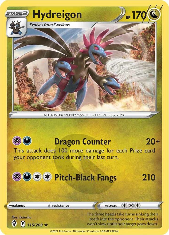 Hydreigon 115/203 (SWSH07: Evolving Skies)  - Holofoil | Good Games Adelaide SA