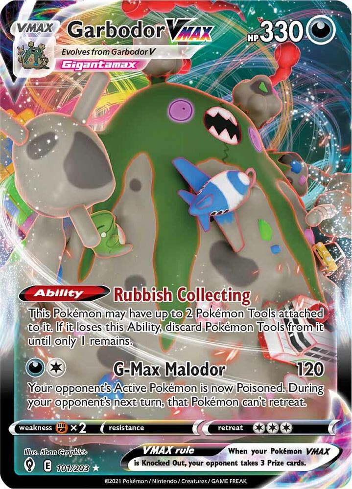 Garbodor VMAX 101/203 (SWSH07: Evolving Skies)  - Holofoil | Good Games Adelaide SA