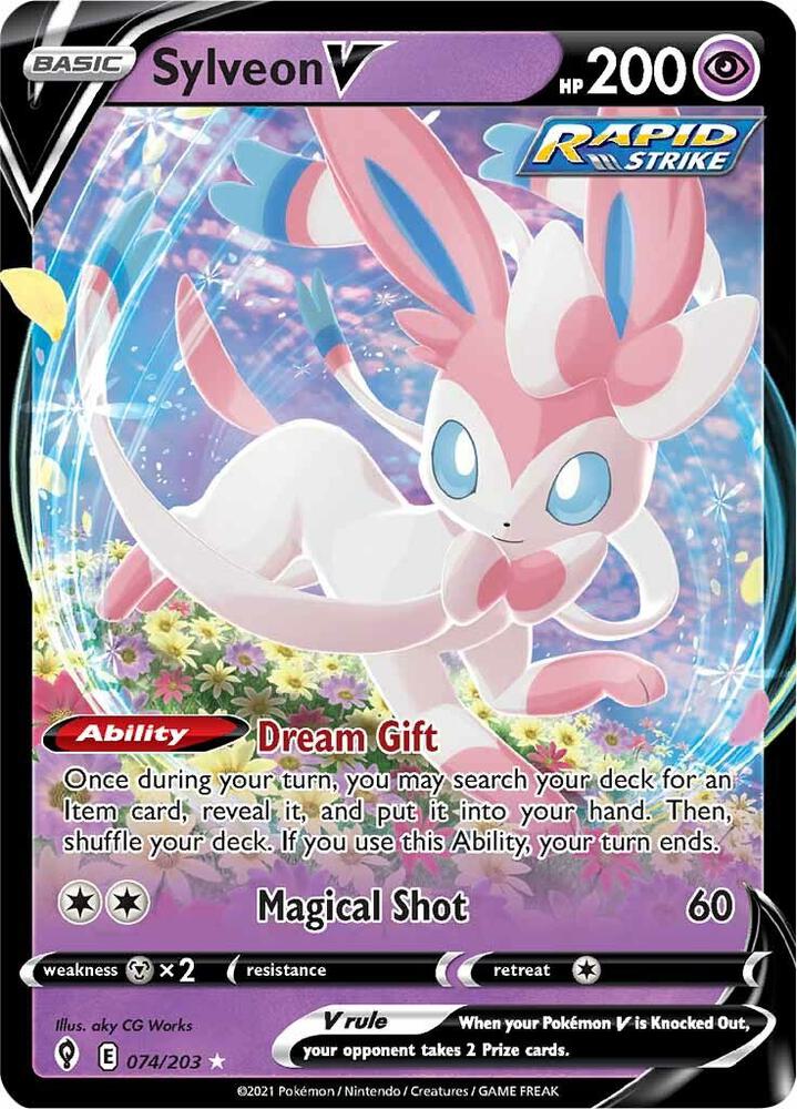 Sylveon V 074/203 (SWSH07: Evolving Skies)  - Holofoil | Good Games Adelaide SA