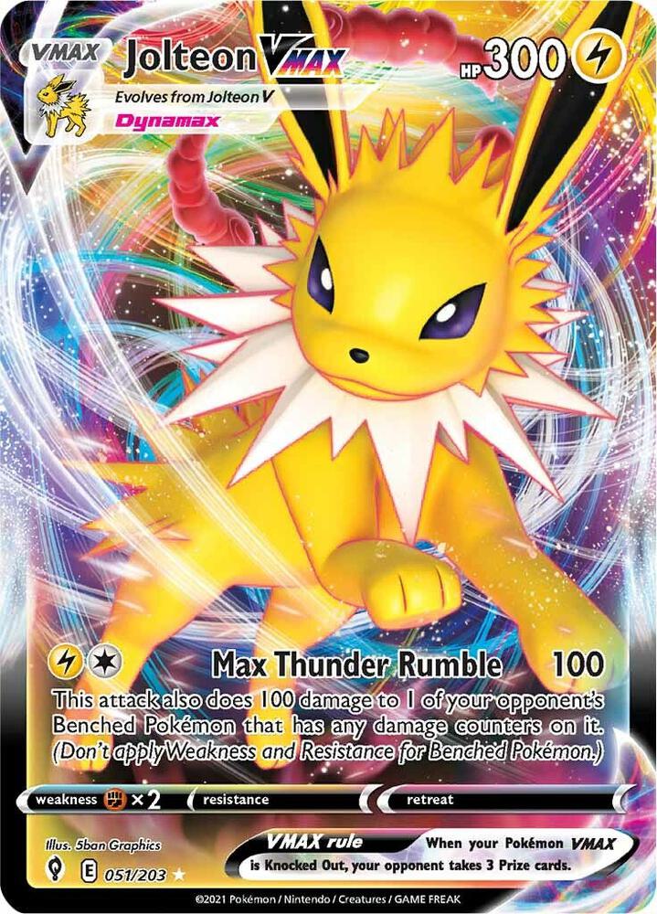 Jolteon VMAX 051/203 (SWSH07: Evolving Skies)  - Holofoil | Good Games Adelaide SA