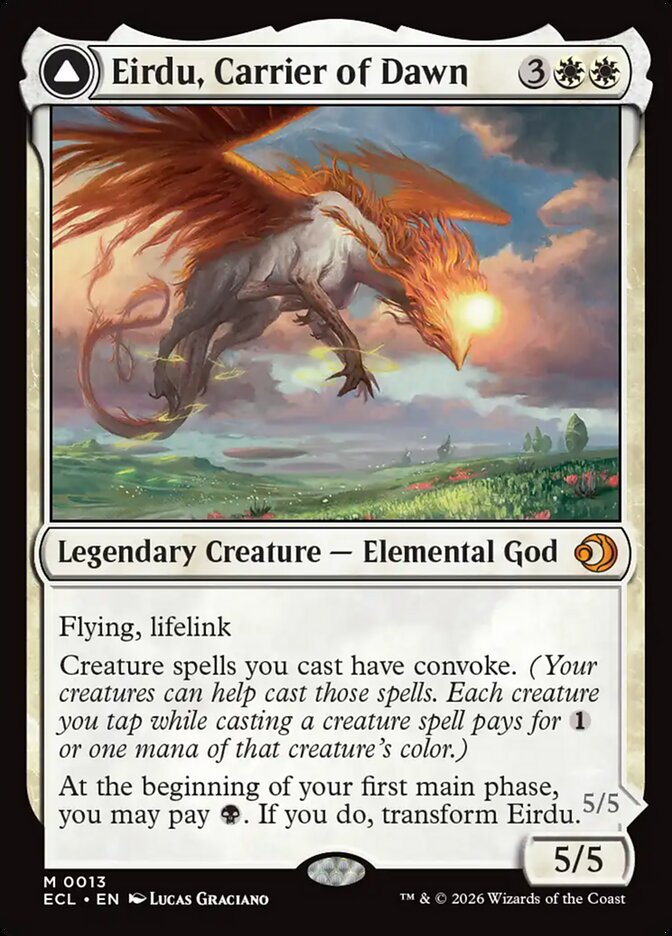 Eirdu, Carrier of Dawn // Isilu, Carrier of Twilight 13 (Lorwyn Eclipsed)  - Foil | Good Games Adelaide SA