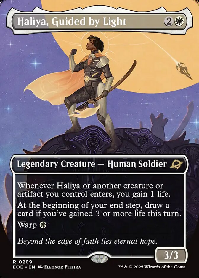 Haliya Guided by Light Borderless 289 (Edge of Eternities)  - Borderless Foil | Good Games Adelaide SA