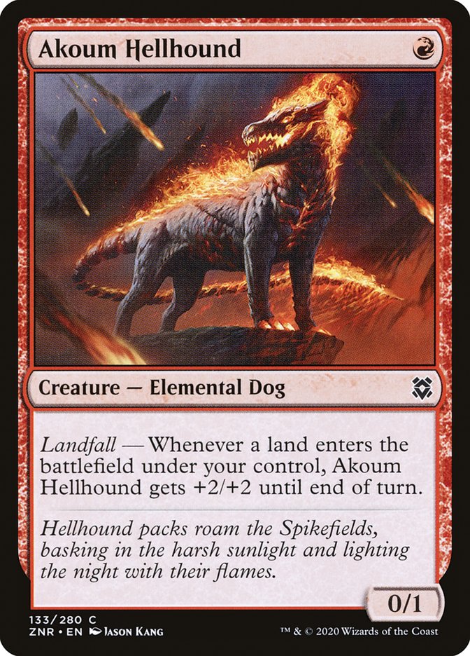 Akoum Hellhound 133 (Zendikar Rising)  | Good Games Adelaide SA