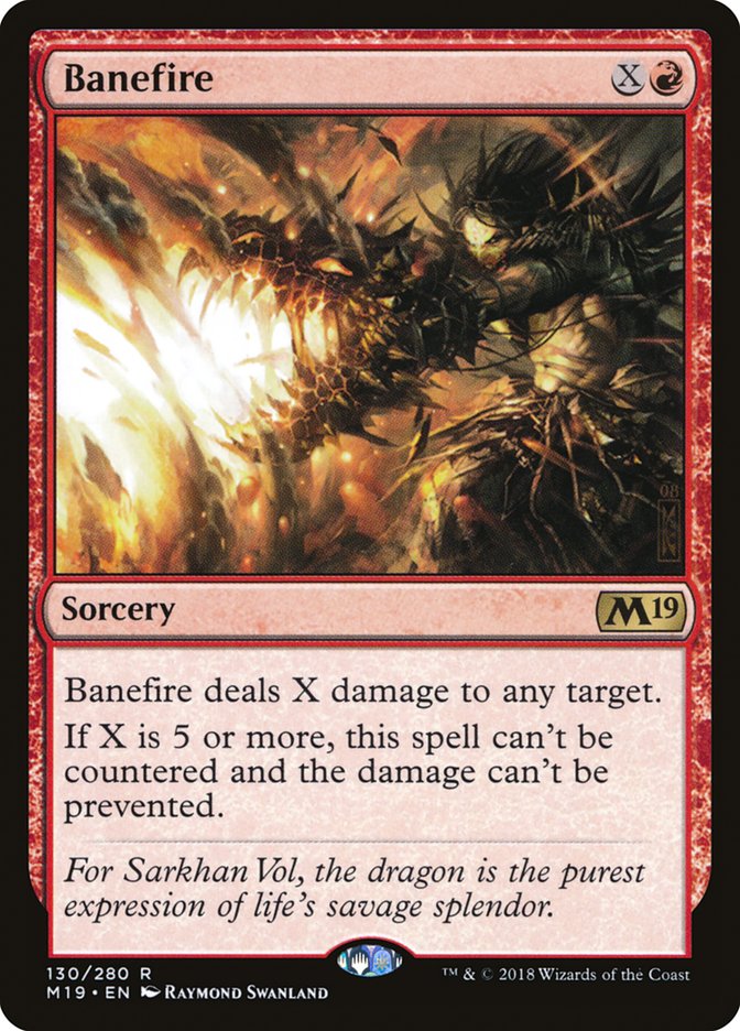 Banefire 130 (Core Set 2019)  - Foil | Good Games Adelaide SA