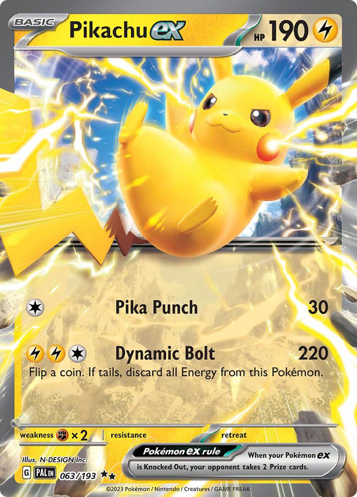 Pikachu ex 063/193 (SV02: Paldea Evolved)  - Holofoil | Good Games Adelaide SA