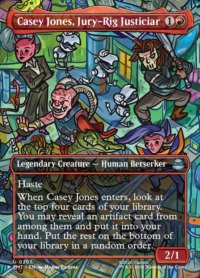 Casey Jones Jury Rig Justiciar Borderless 207 (Teenage Mutant Ninja Turtles)  - Borderless Foil | Good Games Adelaide SA