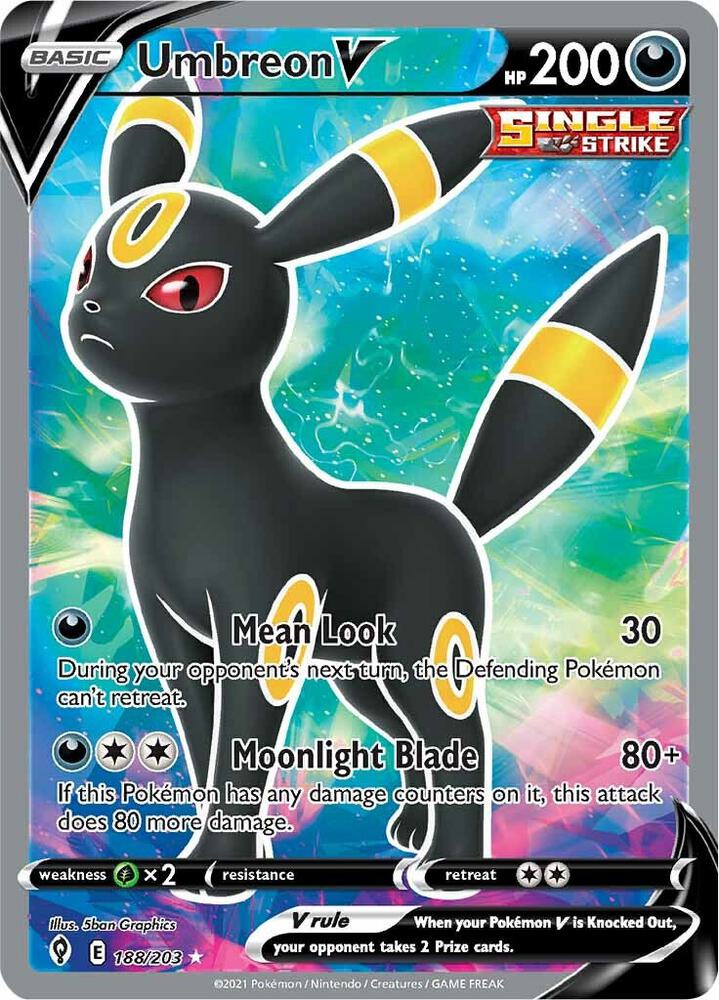 Umbreon V Full Art 188/203 (SWSH07: Evolving Skies)  - Holofoil | Good Games Adelaide SA