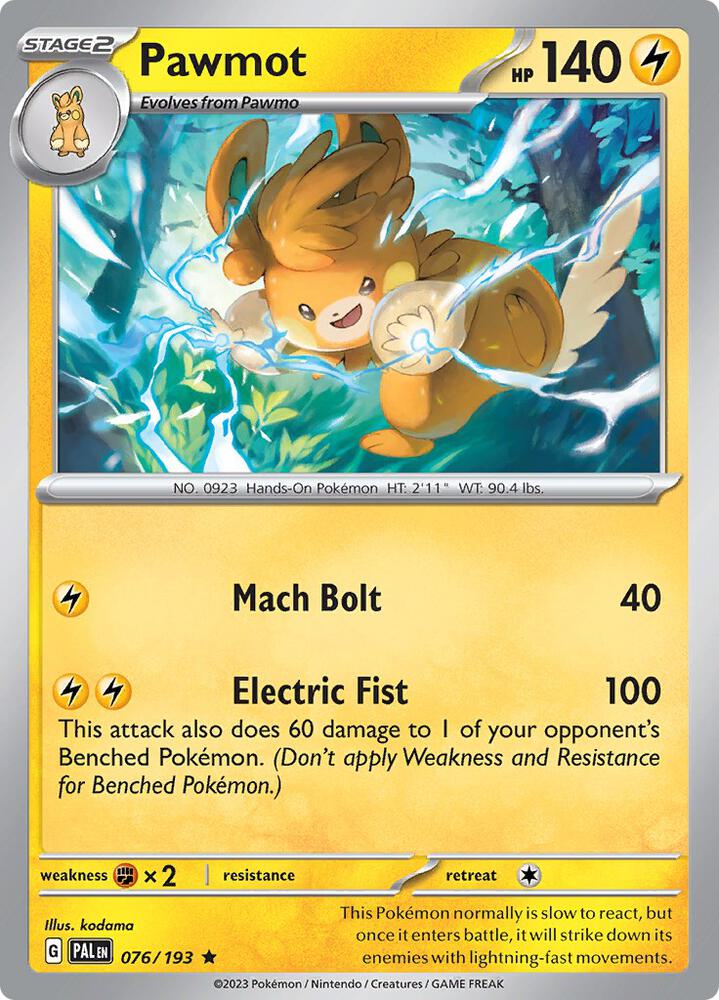 Pawmot 076/193 (SV02: Paldea Evolved)  - Holofoil | Good Games Adelaide SA
