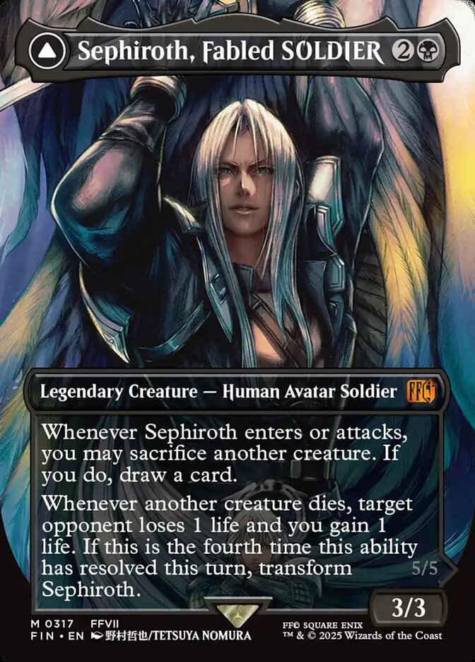 Sephiroth, Fabled SOLDIER // Sephiroth, One-Winged Angel 317/309 (FINAL FANTASY)  - Borderless Foil | Good Games Adelaide SA