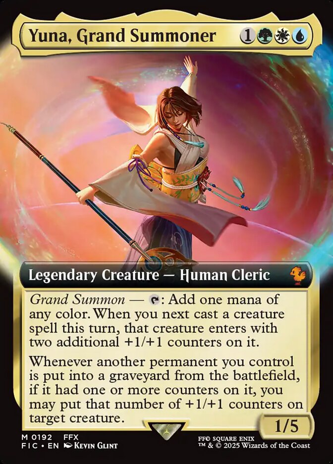 Yuna, Grand Summoner 192 (Commander: FINAL FANTASY)  - Extended Art Foil | Good Games Adelaide SA