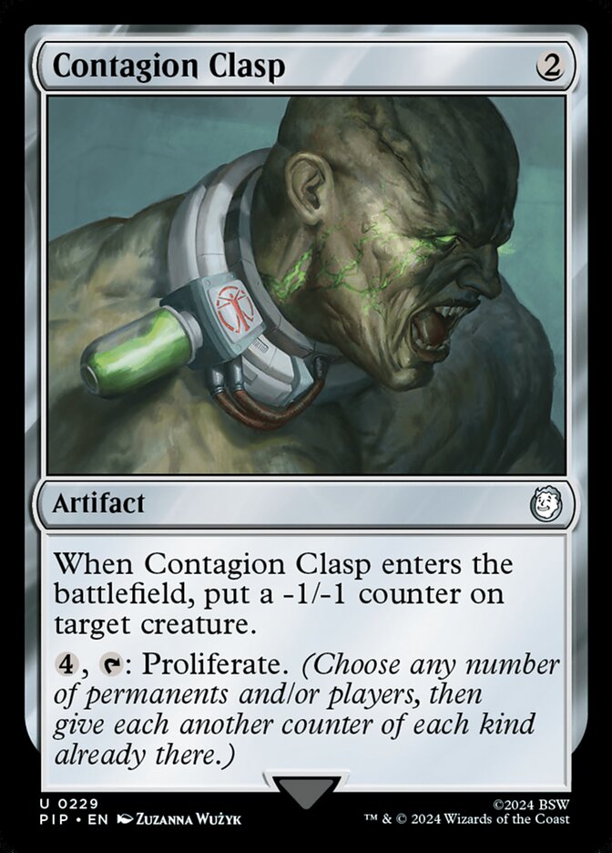 Contagion Clasp 229 (Universes Beyond: Fallout)  - Foil | Good Games Adelaide SA