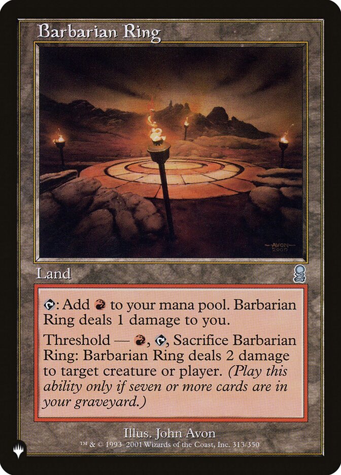 Barbarian Ring 313/350 (The List Reprints)  | Good Games Adelaide SA