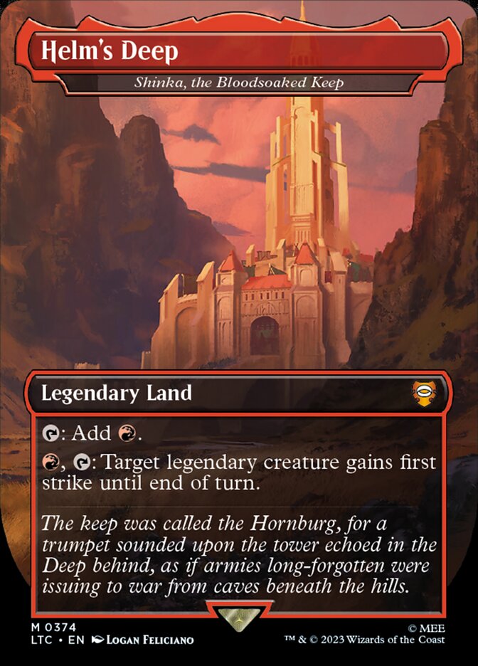Helms Deep Shinka the Bloodsoaked Keep 374 (Commander: The Lord of the Rings: Tales of Middle-earth)  - Foil | Good Games Adelaide SA