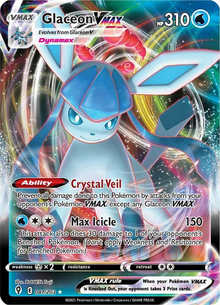 Glaceon VMAX 041/203 (SWSH07: Evolving Skies)  - Holofoil | Good Games Adelaide SA